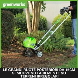Alternative view of Greenworks G40TL - Battery-powered rotary cultivator, motor hoe with front toothed tiller, working width 25cm, action depth 13cm, WITHOUT 40V battery and charger