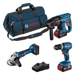 BOSCH COMBI-SET OF 3 TOOLS: GSB + GWS + GBH + 2 GBA 18V 5.0AH BATTERIES + PROCORE18V 5.5AH + GAL PROFESSIONAL