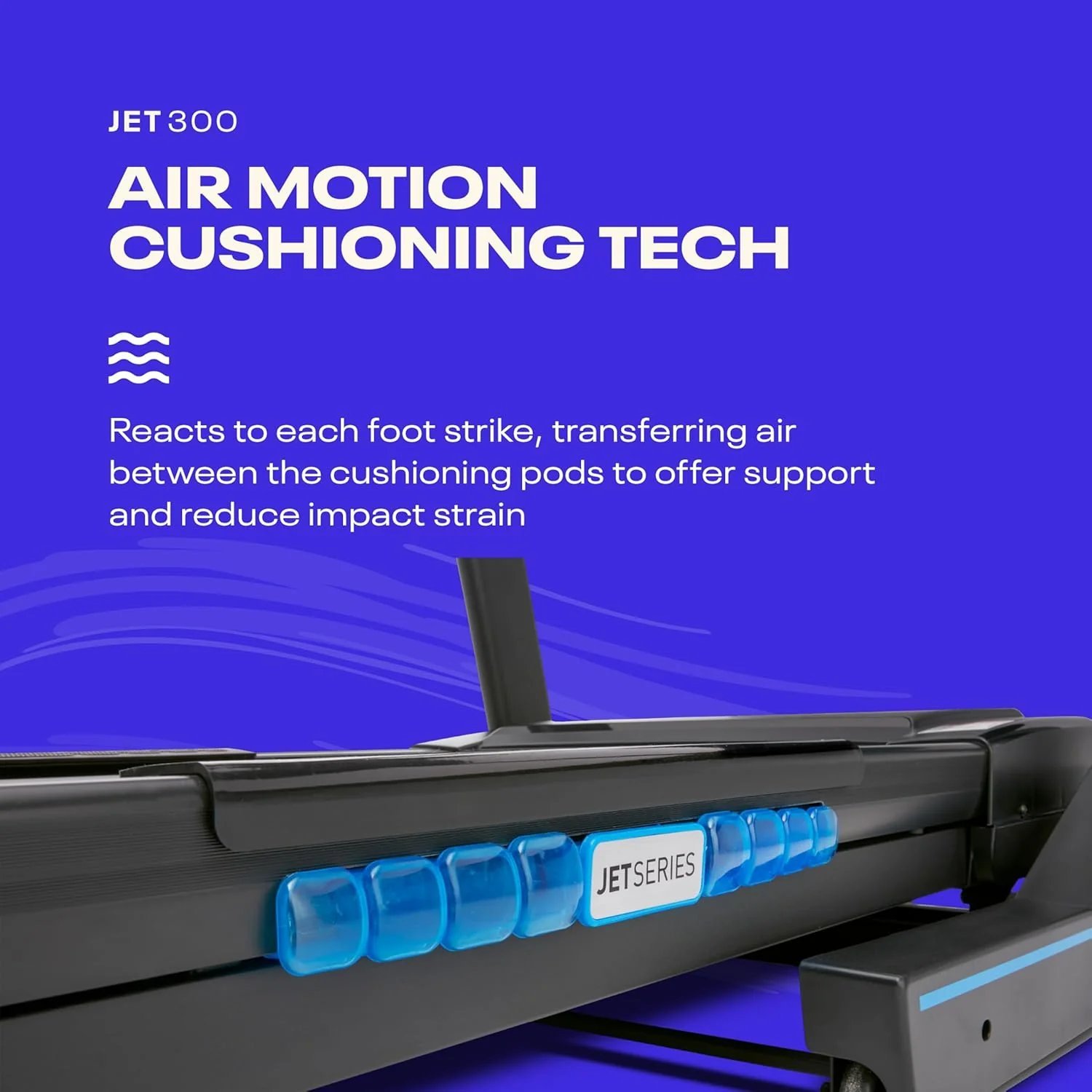 Reebok Jet 300 Treadmill: Bluetooth Compatible Incline Treadmill for Home Gym Training, Foldable for Easy Storage, Hand Pulse Sensor - Image 2