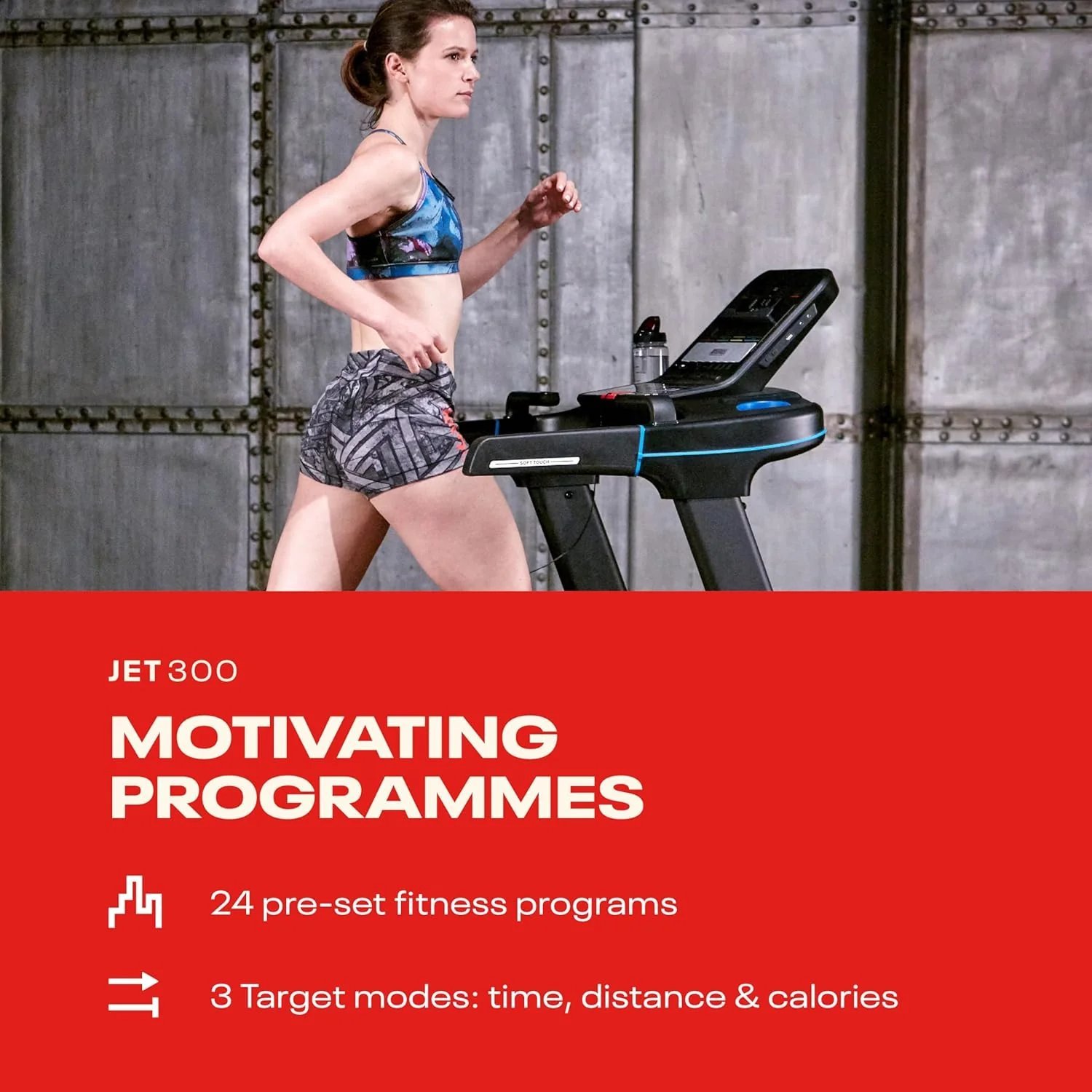 Reebok Jet 300 Treadmill: Bluetooth Compatible Incline Treadmill for Home Gym Training, Foldable for Easy Storage, Hand Pulse Sensor - Image 4