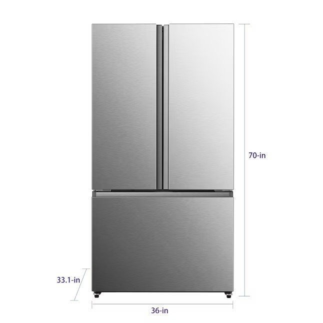 Hisense 26.6-cu ft French Door Refrigerator with Ice Maker (Fingerprint Resistant Stainless Steel) ENERGY STAR - Image 3