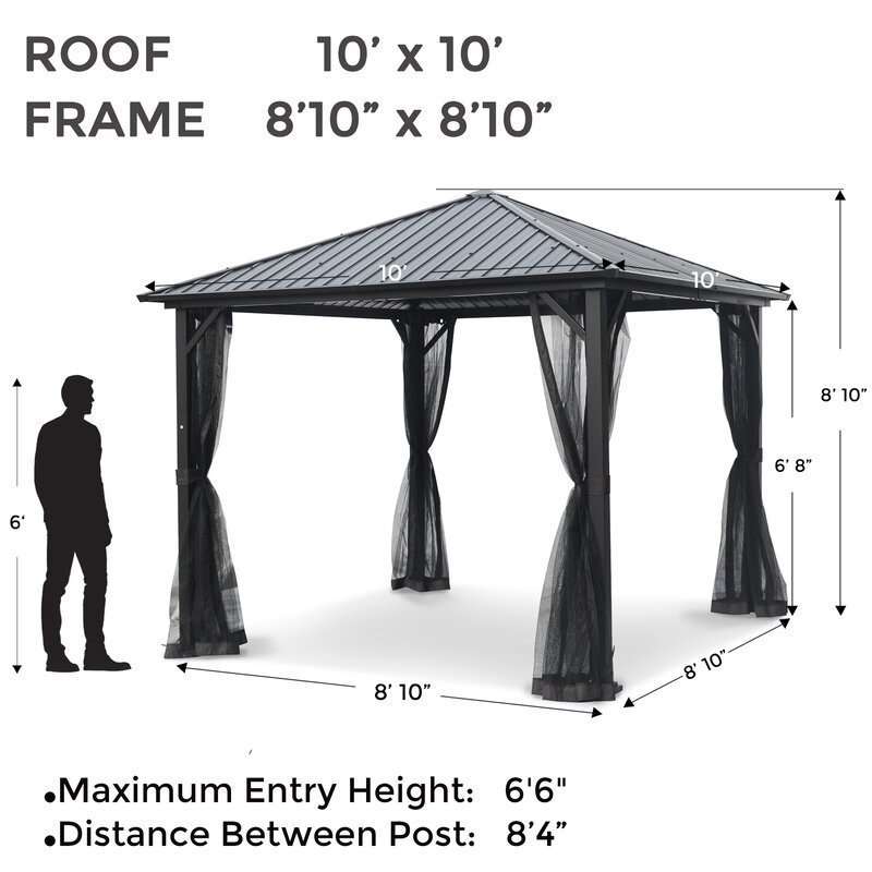 Acuff 10 Ft. W x 10 Ft. D Steel Patio Gazebo - Image 4