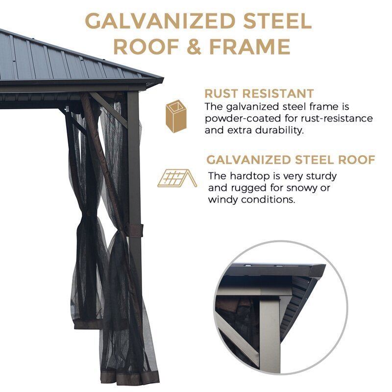 Acuff 10 Ft. W x 10 Ft. D Steel Patio Gazebo - Image 9