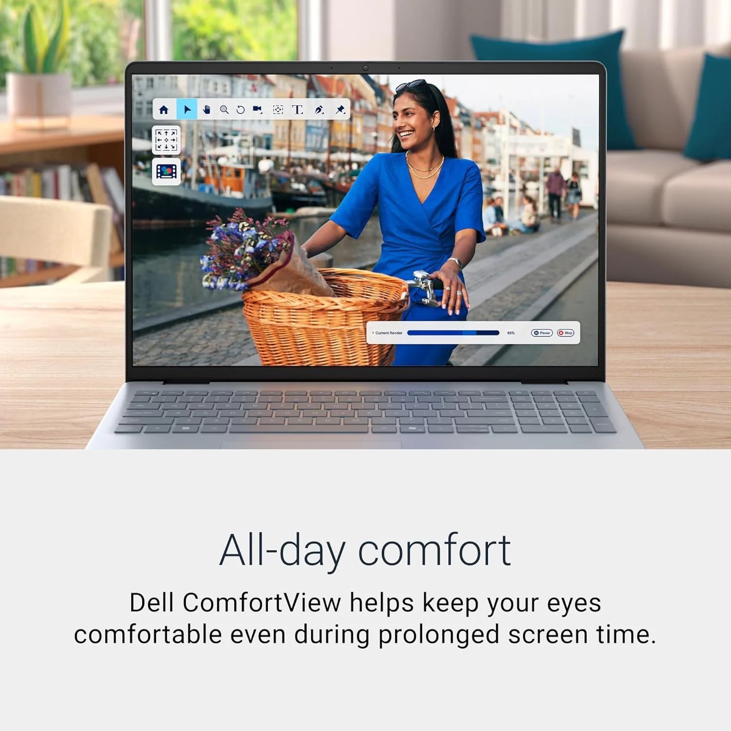 Dell 16 Laptop DC16251-16.0-inch 16:10 FHD+ Display, Intel Core 7 150U, 16GB DDR5 RAM, 1TB SSD, Intel Graphics, Windows 11 Home, Onsite Service - Platinum Silver - Image 3