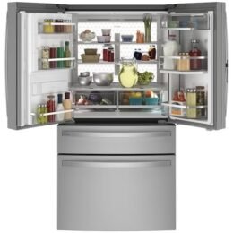 Alternative view of GE Profile 27.9-cu ft Smart French Door Refrigerator with Ice Maker and Door within Door (Fingerprint-resistant Stainless Steel) ENERGY STAR
