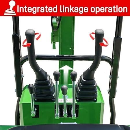 Domestic Gasoline Mini Excavator for Fathers Day, 1.2 Tons Crawler Digger with 13.5 HP B&S Engine, Hydraulic Thumb Clamp and Buckets, Work for Farm,Garden,Park,Construction Landscaping (Green1) - Image 10