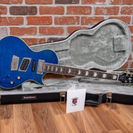 Alternative view of Epiphone Nighthawk Custom Quilted Maple Top Transparent Blue 2015 w/Hard Shell Case