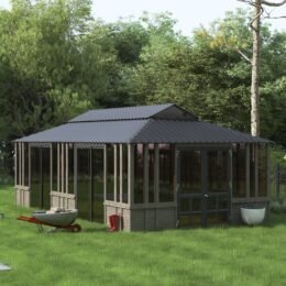Alternative view of 28 Ft. W x 15.5 FT. D Solid Wood Patio Gazebo