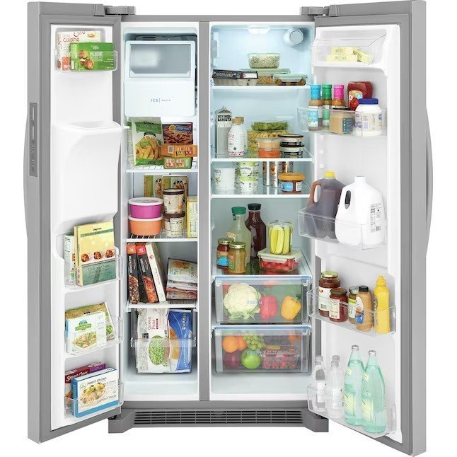 Frigidaire 25.6-cu ft Side-by-Side Refrigerator with Ice Maker (Fingerprint Resistant Stainless Steel) ENERGY STAR - Image 3