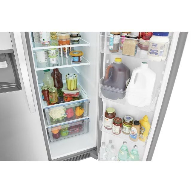 Frigidaire 25.6-cu ft Side-by-Side Refrigerator with Ice Maker (Fingerprint Resistant Stainless Steel) ENERGY STAR - Image 9