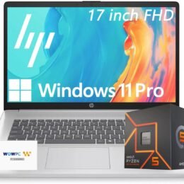 HP 17 Business Laptop 2025/2026 Edition, 17.3" FHD IPS Display, AMD 7000 Series Ryzen Processor (Beats Intel i7-1355U), Copilot Key, 32GB RAM, 1TB SSD, HDMI, Wi-Fi 6, Windows 11 Pro, WOWPC USB