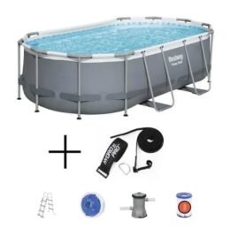 Alternative view of Kit Piscine hors sol tubulaire BESTWAY - Power Steel™ - 427 x 250 x 100 cm + Bandes de Natation