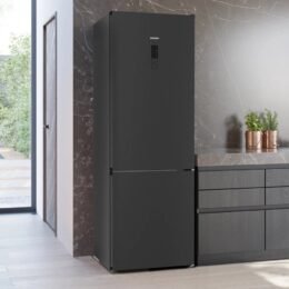 Alternative view of SIEMENS KG49NXXCF iQ300 Free-standing fridge-freezer with freezer at bottom 203 x 70 cm Brushed black steel antiFingerprint. Total noFrost