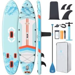 ZLX 11'6" Extra Wide Inflatable Stand Up Paddle Board SUP, Stable Non-Slip Deck Pad, Unique Fin System and Premium iSUP Accessories - Portable Backpack & Upgraded Pump for Adults, All Skill Levels