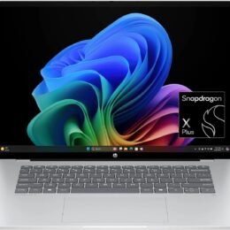 HP OmniBook 5 16 inch Next Gen AI PC, 2K Touchscreen, Snapdragon X Plus X1P-42-100, 16 GB RAM, 512 GB SSD, Qualcomm Adreno GPU, Windows 11 Home, Copilot+ PC, Glacier Silver, 16-fb0000nr
