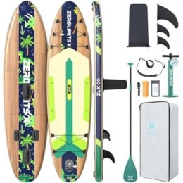 ZLX 10'6" Inflatable Stand Up Paddle Board, Extra Wide Stable Non-Slip Deck Pad, Unique Center Fin, Portable Paddleboard for Adults, Premium SUP for All Skill Levels