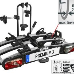 Alternative view of EUFAB 11522 Premium 3 Bicycle Carrier for Towing Hitch, Foldable, for 3 Bicycles