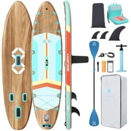 ZLX 11'6" Extra Wide Inflatable Stand Up Paddle Board SUP, Stable Non-Slip Deck Pad, Unique Fin System and Premium iSUP Accessories - Portable Backpack & Upgraded Pump for Adults, All Skill Levels