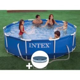 Alternative view of Kit piscine tubulaire Intex Metal Frame ronde 3,05 x 0,76 m + Bâche de protection