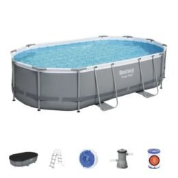 Alternative view of Kit Piscine hors sol tubulaire BESTWAY - Power Steel™- 488 x 305 x 107 cm - Ovale (Livrée avec une échelle, une bâche, un épurateur)