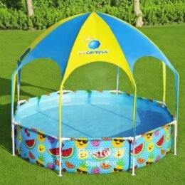 Piscine tubulaire avec tonnelle/douche Diamètre 244 cm/Hauteur 51 cm/1680 L
