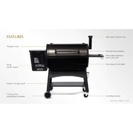 Alternative view of Victory 35-Inch Wood Pellet Grill with Front Shelf, 29-Lb Hopper & 16 Gauge Steel Barrel & Cart - BBQPG