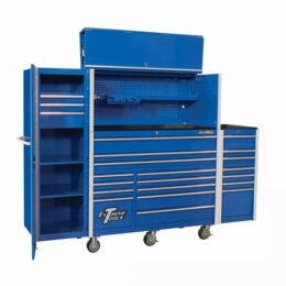 EXTREME TOOLS RX SERIES 55" 12-DRAWER ROLLER WITH HUTCH AND SIDE BOXES