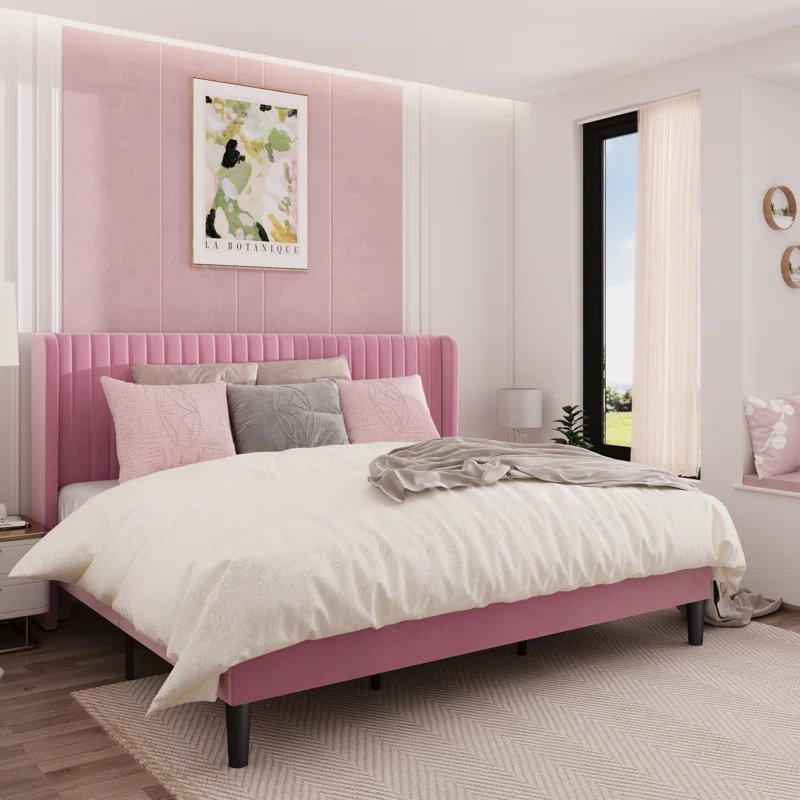 Candler Upholstered Wingback Bed - Image 3