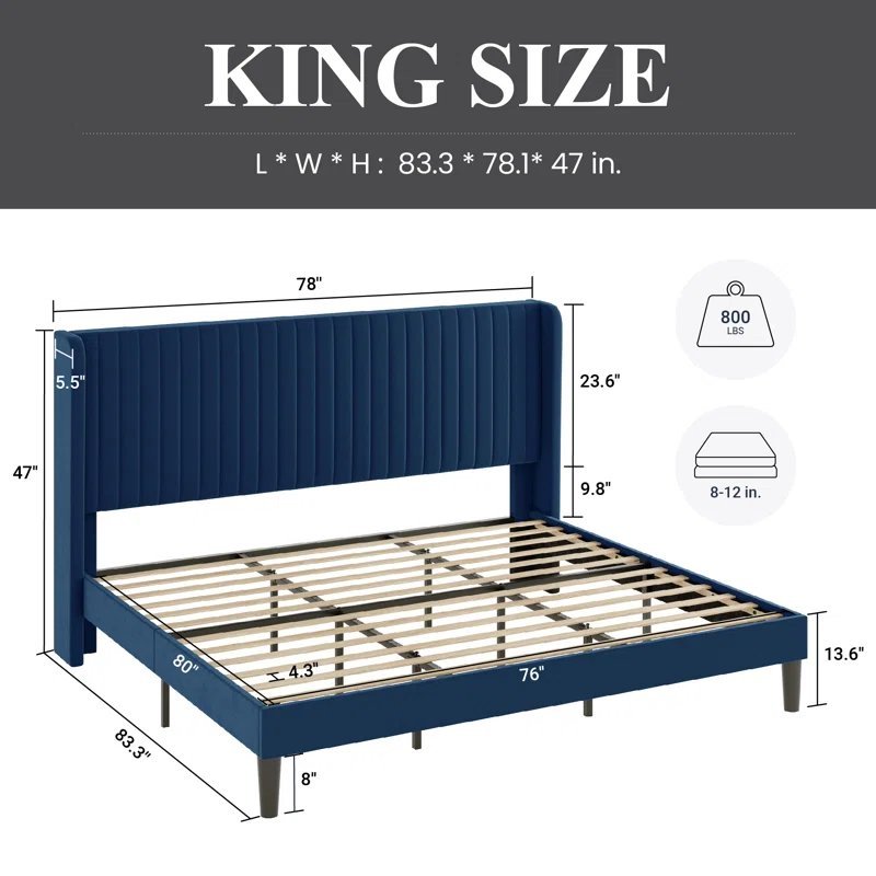 Candler Upholstered Wingback Bed - Image 7