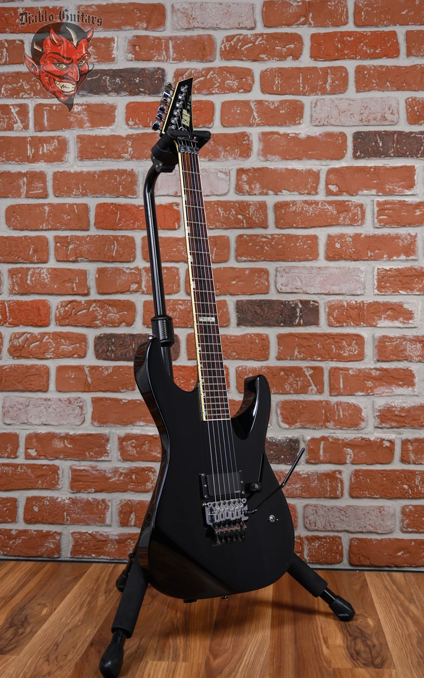 ESP M-1 Custom Pre Lawsuit Headstock Black 1987 w/OHSC - Image 3