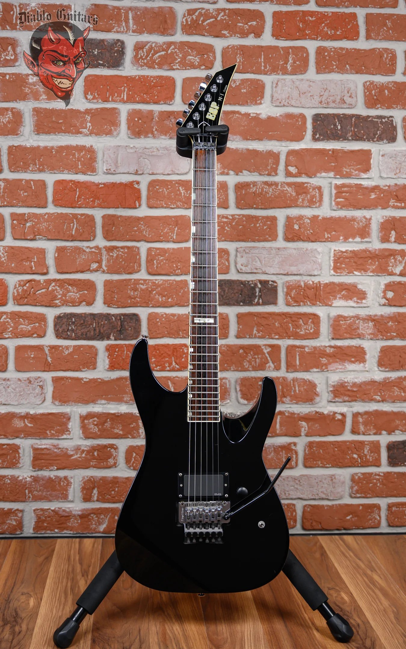 ESP M-1 Custom Pre Lawsuit Headstock Black 1987 w/OHSC - Image 4