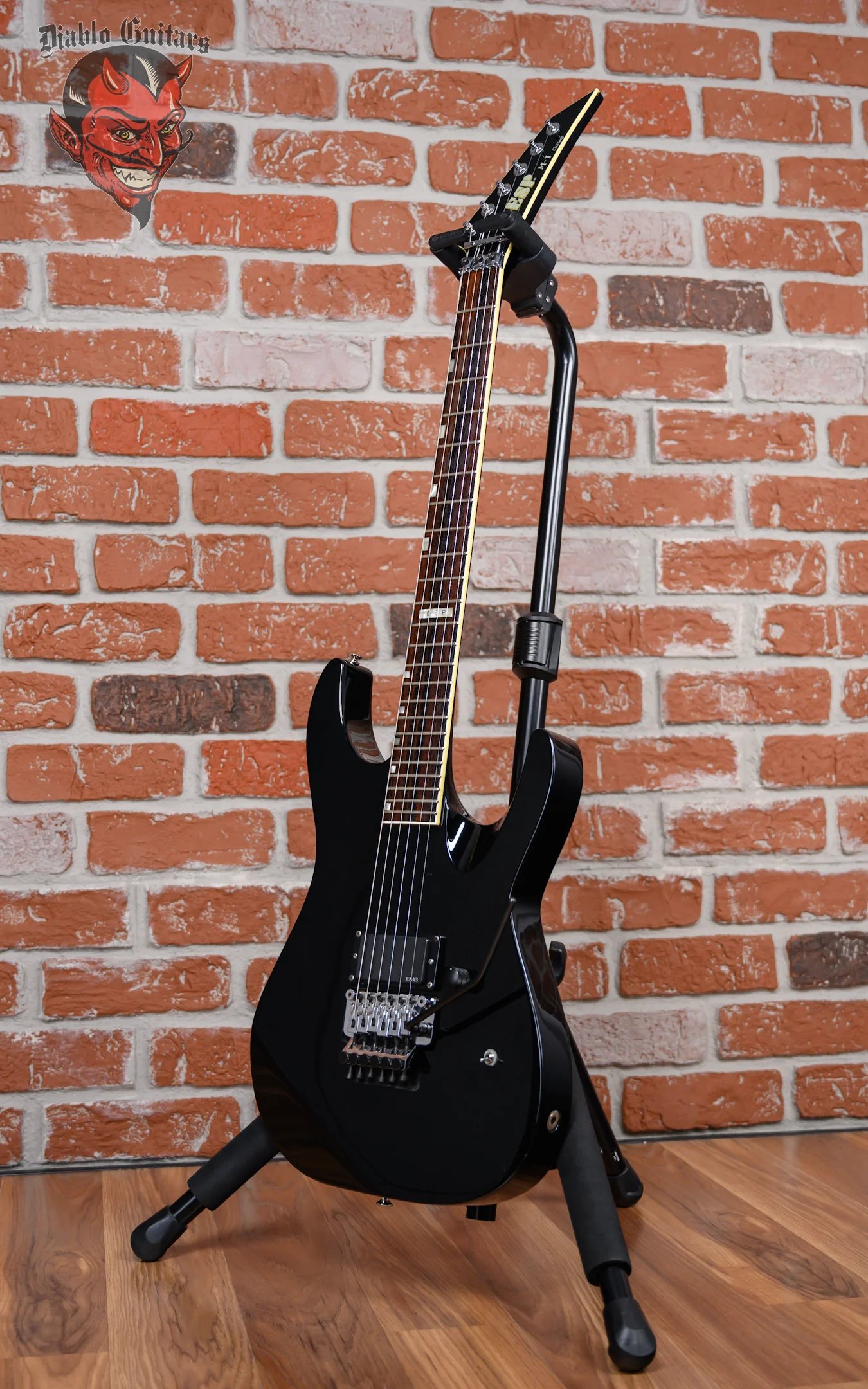 ESP M-1 Custom Pre Lawsuit Headstock Black 1987 w/OHSC - Image 5