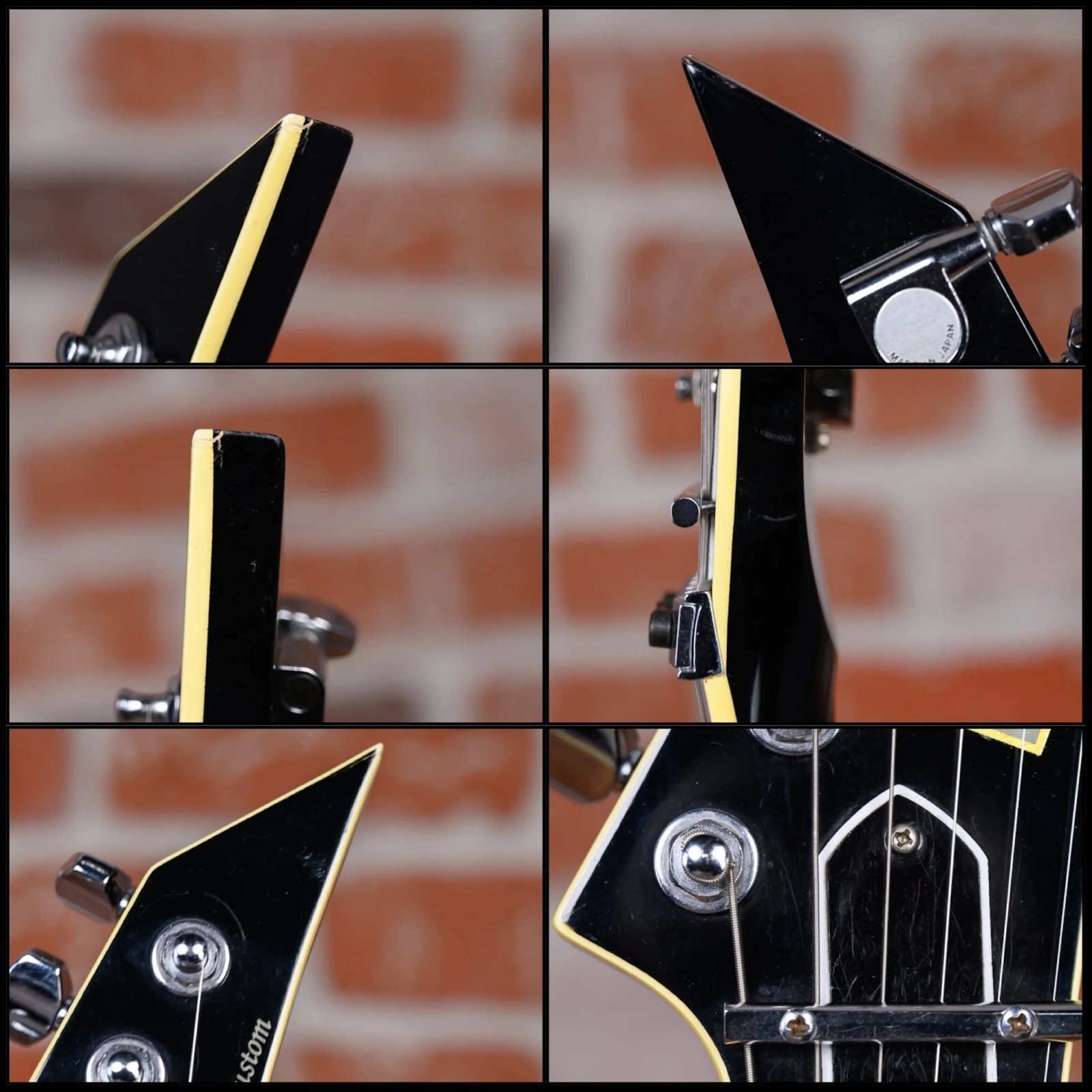 ESP M-1 Custom Pre Lawsuit Headstock Black 1987 w/OHSC - Image 11