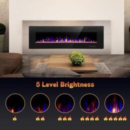 Alternative view of R.W.FLAME Electric Fireplace 50 inch Recessed and Wall Mounted,The Thinnest FireplaceLow Noise, Fit for 2 x 4 6 Stud, Remote Control with Timer,Touch Screen,Adjustable Flame Colors Speed