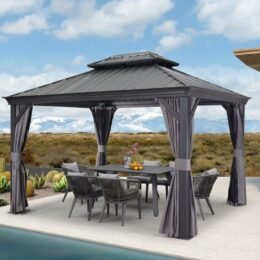 Alternative view of Outdoor 12 Ft. W x 10 Ft. D Aluminum Patio Gazebo