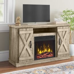 TV Stand for TVs up to 55" with Fireplace Included