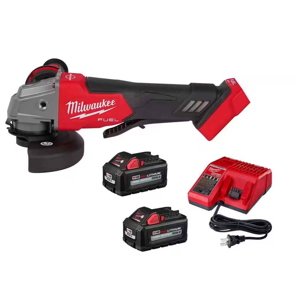 M18 FUEL 18V Lithium-Ion Brushless Cordless 4-1/2 in./5 in. Grinder w/Paddle Switch w/Two 6.0 Ah Battery and Charger - Image 2