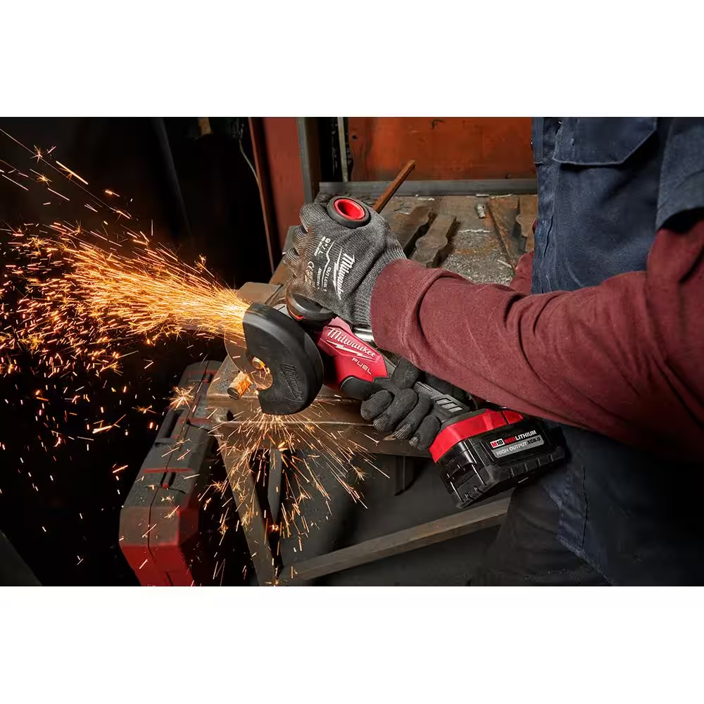 M18 FUEL 18V Lithium-Ion Brushless Cordless 4-1/2 in./5 in. Grinder w/Paddle Switch w/Two 6.0 Ah Battery and Charger - Image 5