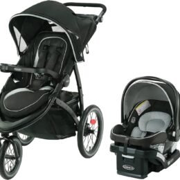 Graco FastAction Jogger LX Travel System, Compact Jogging Baby Stroller and Car Seat Combo with SnugRide SnugLock 35 Lite Infant Car Seat, Rear-Facing from 1.8-16 kg (4-35 lb), Mansfield