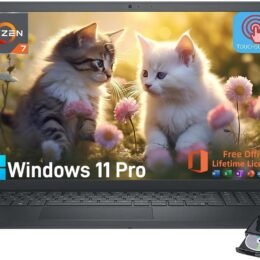 Dell Inspiron 15.6" Touchscreen Laptop - Business & Student Laptop Computer, with Office Lifetime & Win 11 Pro, AMD Ryzen 7 7730U, External DVD Drive, WVA LED FHD Anti-Glare Display, 64GB RAM, 2TB SSD