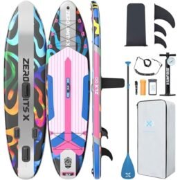 ZLX 10'6" Inflatable Stand Up Paddle Board, Extra Wide Stable Non-Slip Deck Pad, Unique Center Fin, Portable Paddleboard for Adults, Premium SUP for All Skill Levels