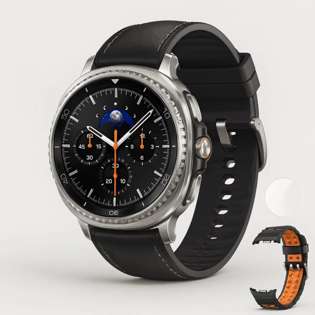 Samsung Galaxy Watch 8 Classic (2025) 46mm Bluetooth Smartwatch – Black | Rotating Bezel, Sleep & Fitness Tracking, Energy Score, Quick Button + Extra Sports Band & Screen Protector - Image 2