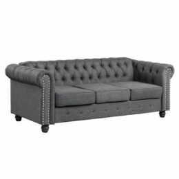 Alternative view of Gilles 82” Rolled Arm Chesterfield Sofa