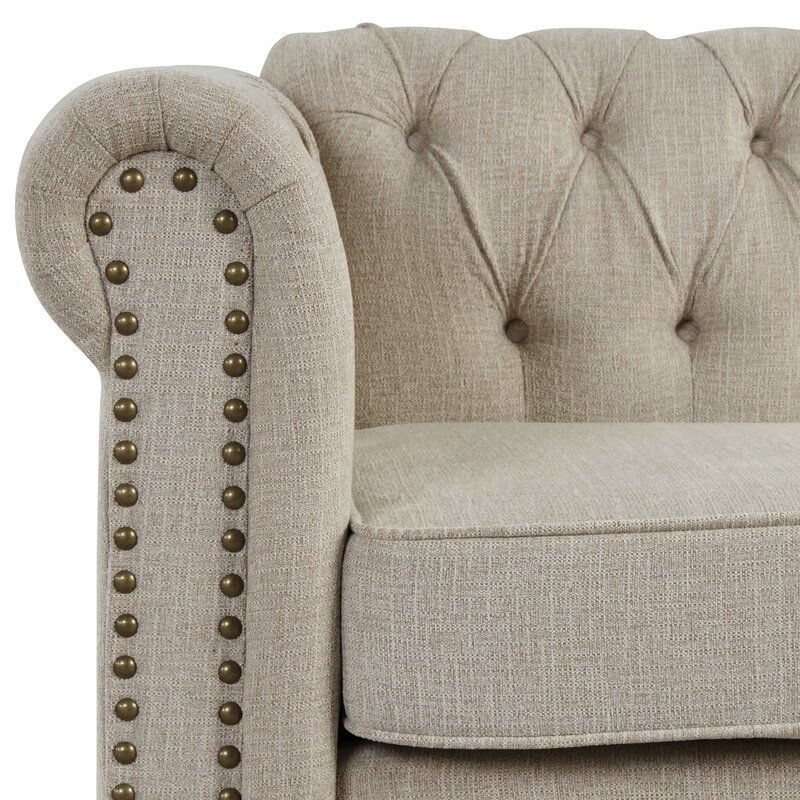 Gilles 82” Rolled Arm Chesterfield Sofa - Image 4