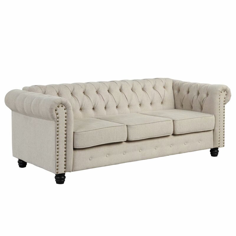 Gilles 82” Rolled Arm Chesterfield Sofa - Image 5