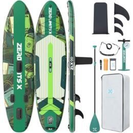 ZLX 10'6" Inflatable Stand Up Paddle Board, Extra Wide Stable Non-Slip Deck Pad, Unique Center Fin, Portable Paddleboard for Adults, Premium SUP for All Skill Levels