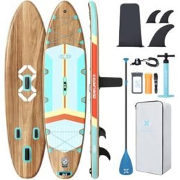 ZLX 11'6" Extra Wide Inflatable Stand Up Paddle Board SUP, Stable Non-Slip Deck Pad, Unique Fin System and Premium iSUP Accessories - Portable Backpack & Upgraded Pump for Adults, All Skill Levels