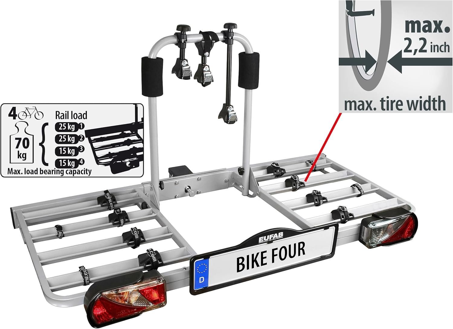 EUFAB 11437 Bike Four Bicycle Carrier - Image 2