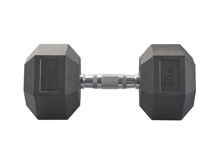 CRIVIT Hexagonhantel, 20 kg, mit gusseisernem Kern