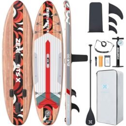 ZLX 10'6" Inflatable Stand Up Paddle Board, Extra Wide Stable Non-Slip Deck Pad, Unique Center Fin, Portable Paddleboard for Adults, Premium SUP for All Skill Levels